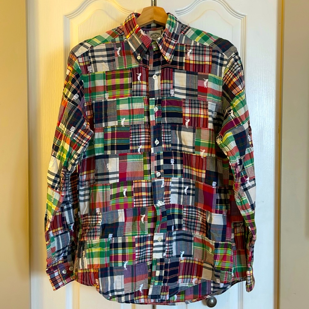 Brooks Brothers Men’s Summer Cotton Shirt (Medium) - Embroidered Patchwork